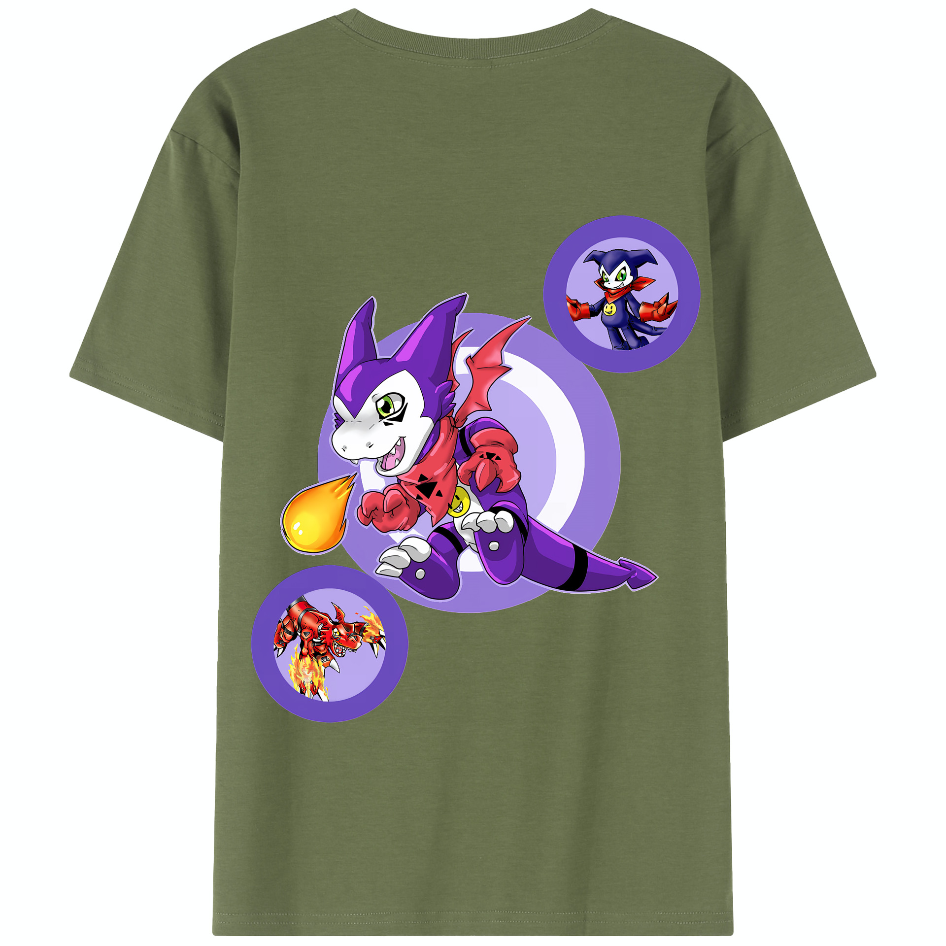 （画像用） Digimon デジタルモンスター/デジモン 綿100％半袖Tシャツ（背面プリント）